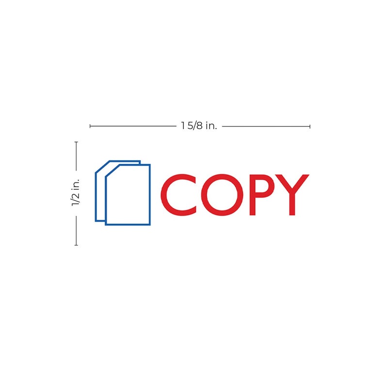 ACCUSTAMP2 035532 Pre-Inked Shutter Stamp with Microban, Red/Blue, Copy, 1 5/8 x 1/2 - Image 3